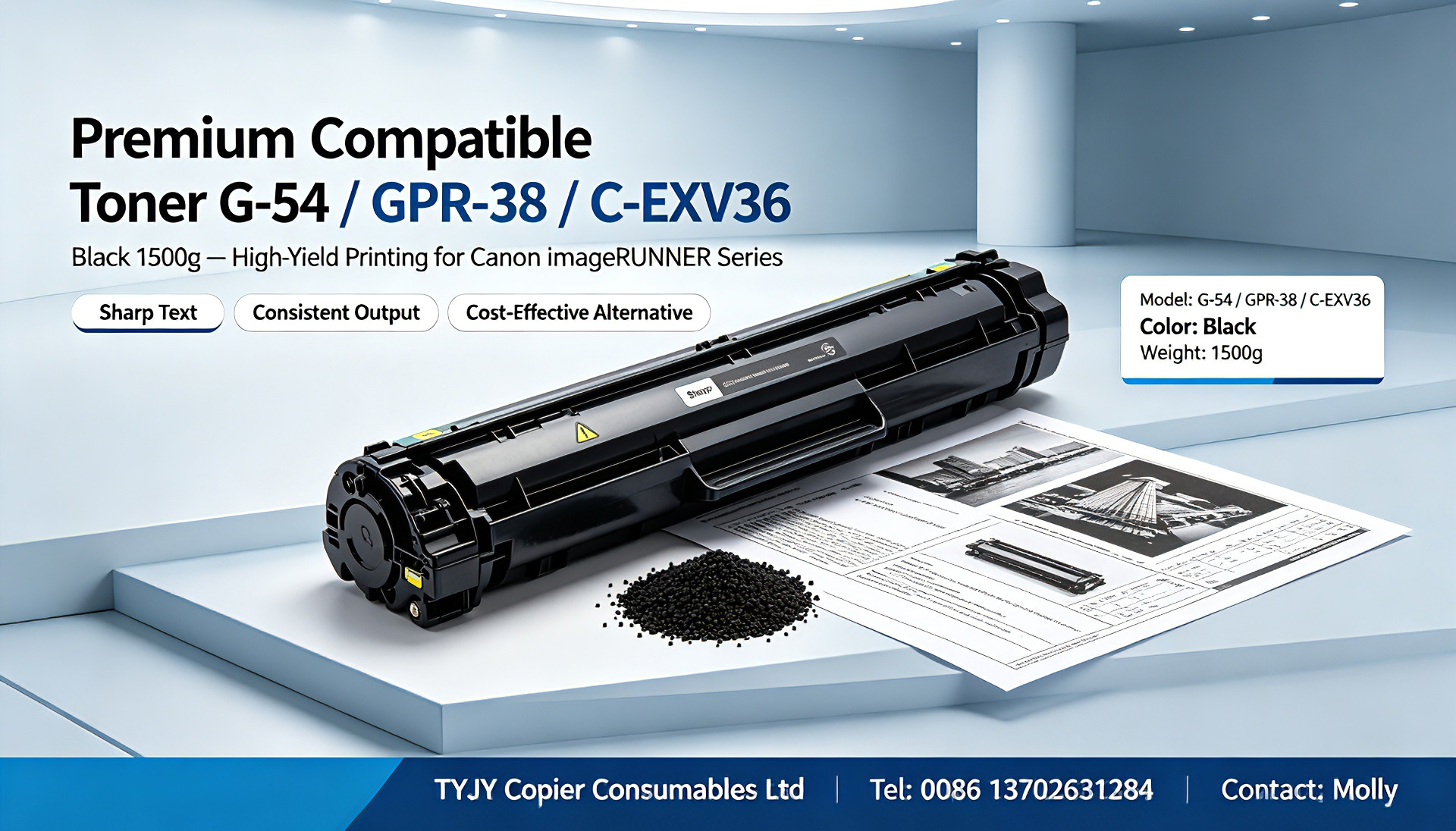 Jüngste Firmenblogs über Premium Compatible Toner G-54 / GPR-38 / C-EXV36, Black 1500g | High-Yield Toner Cartridge for Canon imageRUNNER 6055, 6